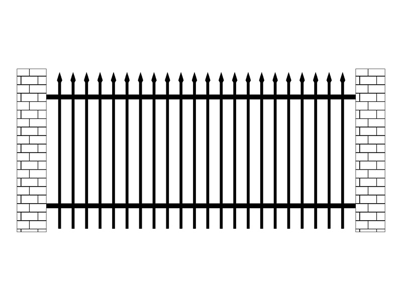 雙橫桿學校鋅鋼圍欄圖片